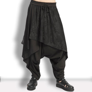 Asymmetric Baggy Drop Crotch Pants