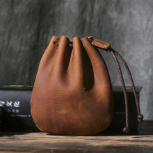 Load image into Gallery viewer, Handmade Leather Coin Drawstring Wallet
