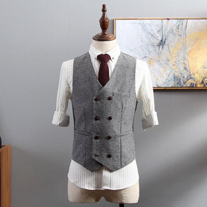 Men's V-Neck Sleeveless Slim Fit Jacket Casual Suit Vests