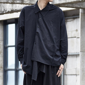 Asymmetric Men's Long-sleeved Shirt