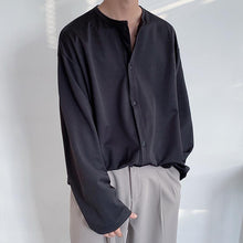 Load image into Gallery viewer, Collarless Loose Sleeve Long Sleeve Shirt
