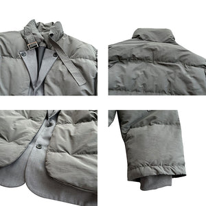 Fake Two-piece Stand-up Collar Thickened Coat