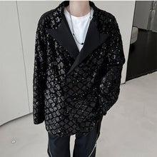 Load image into Gallery viewer, Double Breasted Sequined Lapel Jacket
