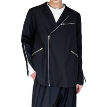 Load image into Gallery viewer, Multi-Zip Cutout Back Diagonal Blazer
