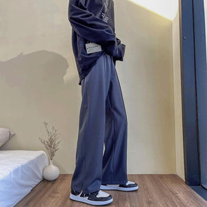 Drape Slit Straight Leg Trousers