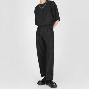 Adjustable Hem Straight Casual Pants