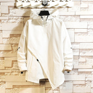 Hooded Irregular Hem Jacket