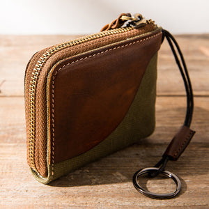 Canvas Stitching Leather Wallet