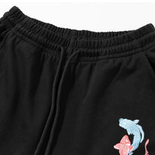 Load image into Gallery viewer, Fish Embroidery Five Points Sports Pants
