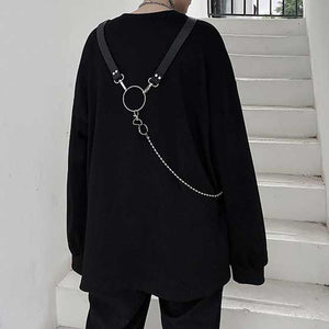 Metal Strap Cargo Long Sleeve Sweatshirt