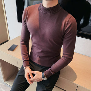 British Half Turtleneck Long Sleeve Sweater