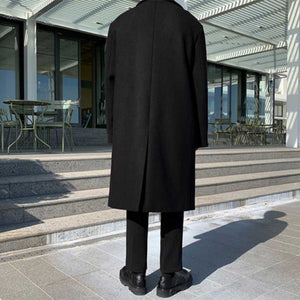 Black Mid-length Over-the-knee Thickened Coat