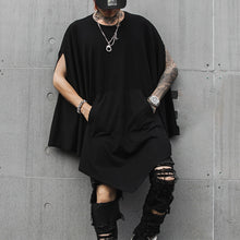 Load image into Gallery viewer, Black Costume Sleeveless Cape T-Shirt
