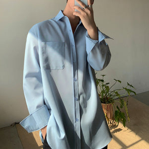 Autumn Simple Solid Color Long Sleeve Shirt