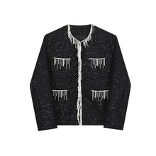 Load image into Gallery viewer, Fringed Shoulder Pads Collarless Jacket
