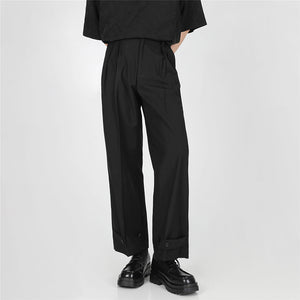 Adjustable Hem Straight Casual Pants