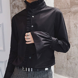 Flared Sleeve Ruffle Shirt