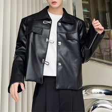 Load image into Gallery viewer, Metal Design PU Leather Jacket
