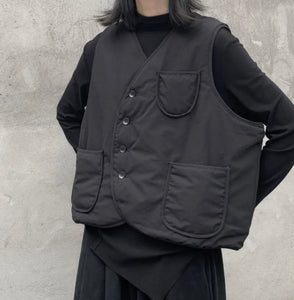 Japanese Dark Simple Short Vest