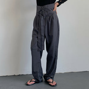 High Waist Mopping Casual Trousers