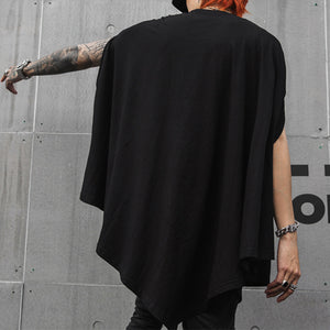 Black Costume Sleeveless Cape T-Shirt