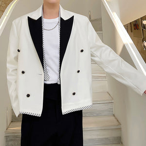 Black And White Contrast Panel Blazer