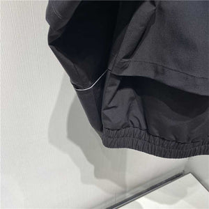 Black Stand Collar Casual Jacket