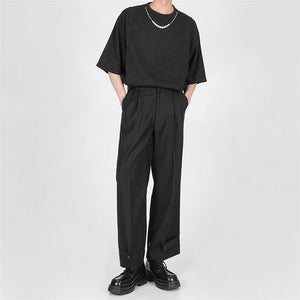 Adjustable Hem Straight Casual Pants