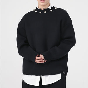 Irregular Button Collar Sweater