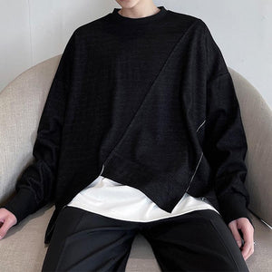 Irregular Raw Hem Long Sleeve T-Shirt