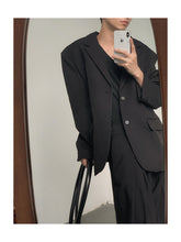 Load image into Gallery viewer, Fake Two Pieces Splicing Shoulder Pads Blazer
