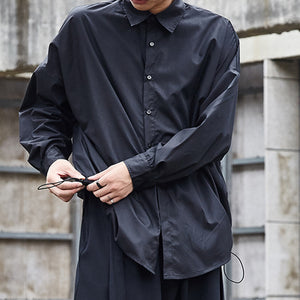 Bottom Drawstring Long Sleeve Shirt