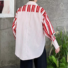 Load image into Gallery viewer, Irregular Stripe Panel Long Sleeve Shirt
