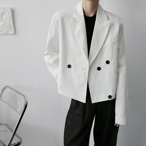 Deconstructed Multiple Buttons Cropped Blazer