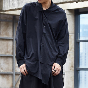 Asymmetric Men's Long-sleeved Shirt