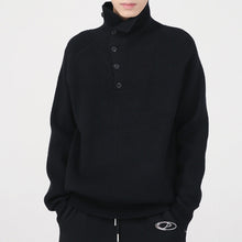 Load image into Gallery viewer, Button Turtleneck Knit Sweater
