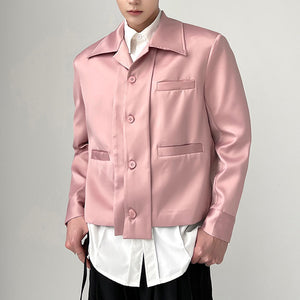 Elegant Satin Collar Detachable Blazer