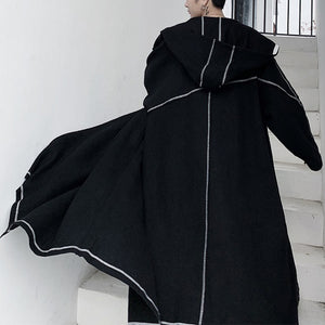 Irregular Hem Hooded Coat