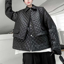 Load image into Gallery viewer, Lapel Rhombus Plaid Thickened Two Piece Jacket
