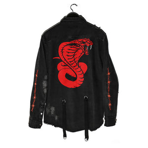 Halloween Stand Collar Loose Embroidered Jacket