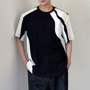 Contrast Raw Cut Short Sleeves