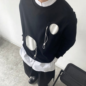 Contrast Crew Neck Long Sleeve Sweatshirt