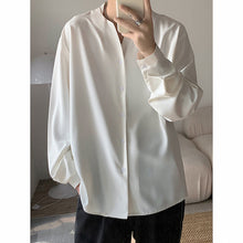 Load image into Gallery viewer, Draped V-Neck Long Sleeve Casual Shirt
