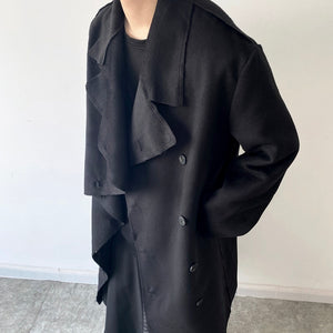 Irregular Lapel Trench Coat