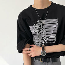 Load image into Gallery viewer, Abstract Geometric Print Short Sleeve T-Shirt
