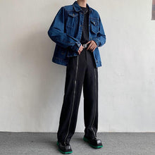 Load image into Gallery viewer, Asymmetric Shoulder Pad Cropped Jacket
