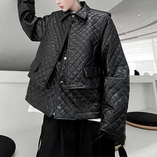 Load image into Gallery viewer, Lapel Rhombus Plaid Thickened Two Piece Jacket
