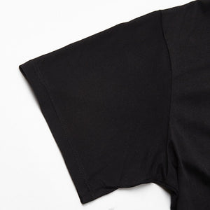 Black Crew Neck Mid Length T-Shirt