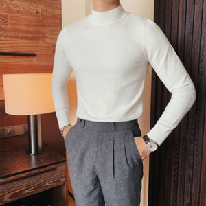 British Half Turtleneck Long Sleeve Sweater