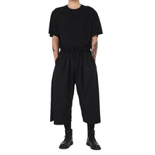 Load image into Gallery viewer, Black Elastic Waist Wide-leg Pants
